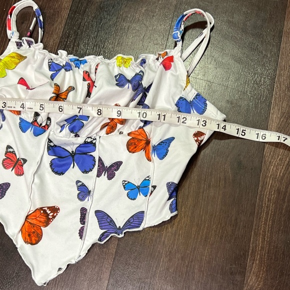 Shein White Butterfly Top - Picture 3 of 5